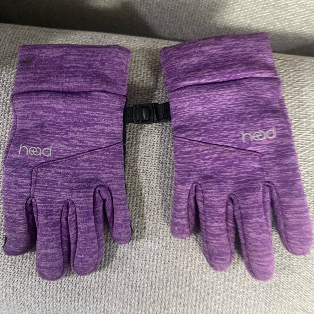 Kids purple Head brand gloves